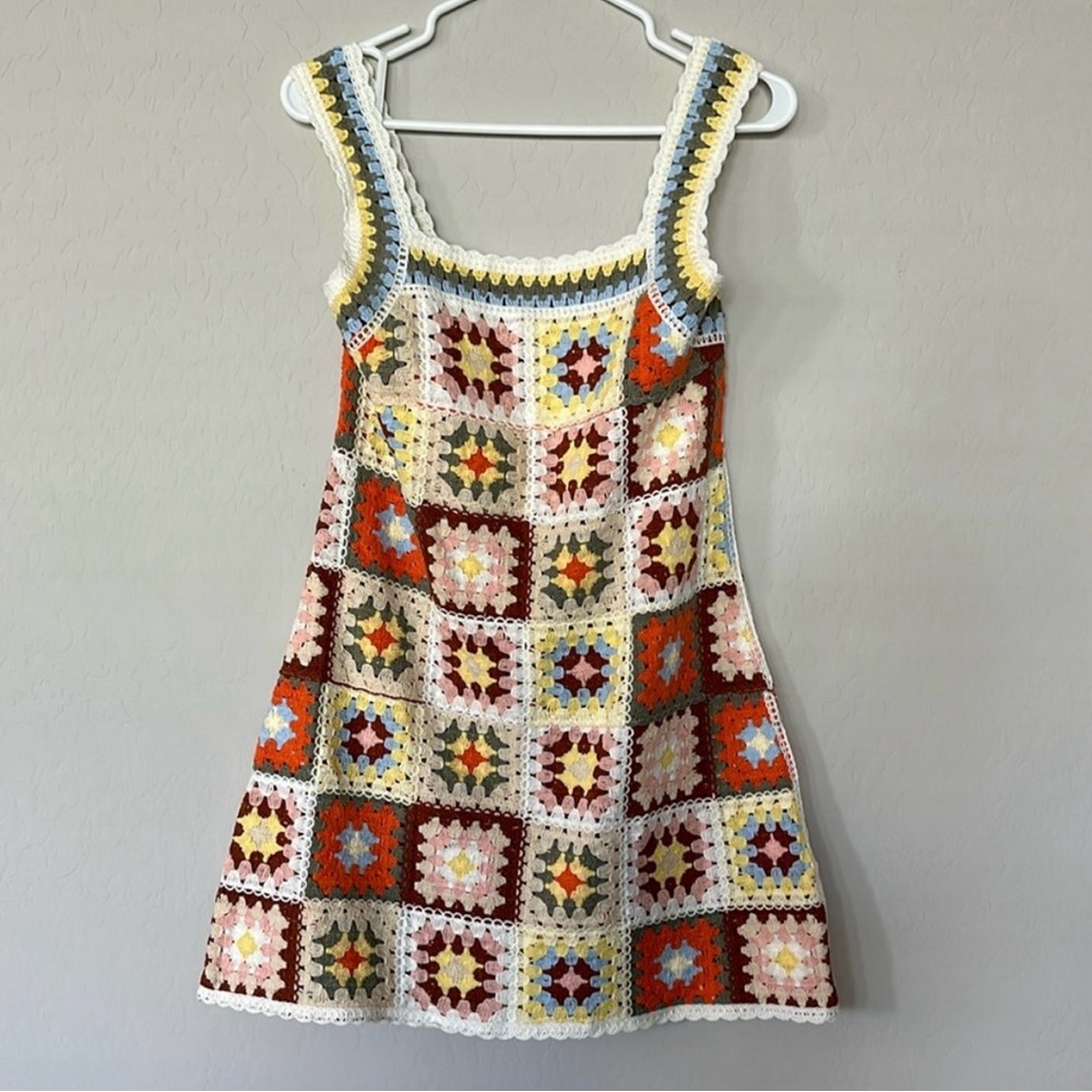 TALULAH Multicolor Crochet Dress